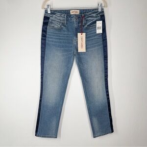 Driftwood Candace Medium Wash Side Blue Satin Stripes Women’s Size 26